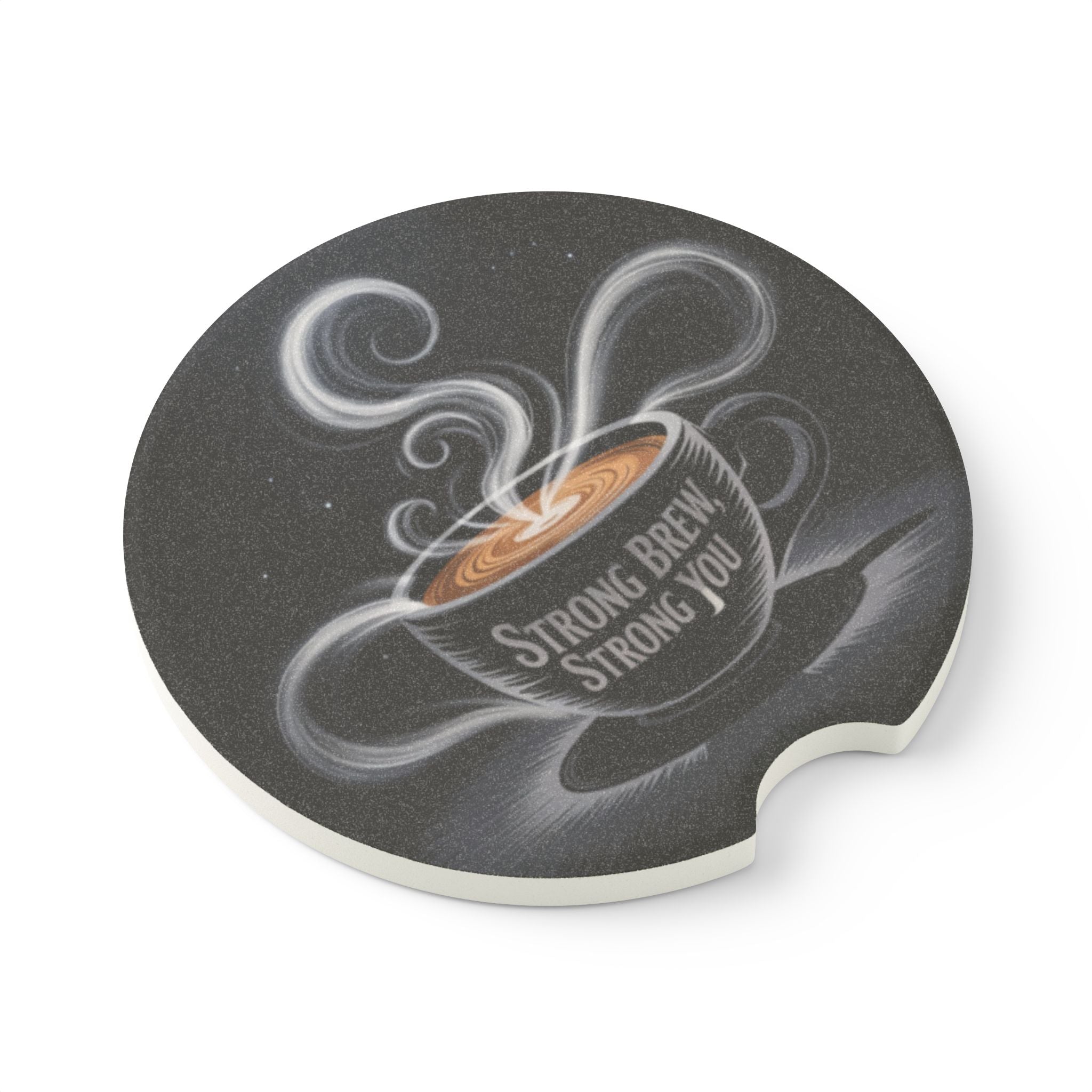 Car Coaster — "Strong Brew, Strong You" Coffee Car Coaster (Soapstone)