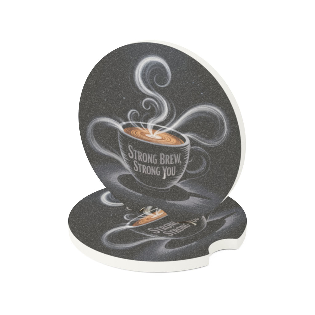 Car Coaster — "Strong Brew, Strong You" Coffee Car Coaster (Soapstone)