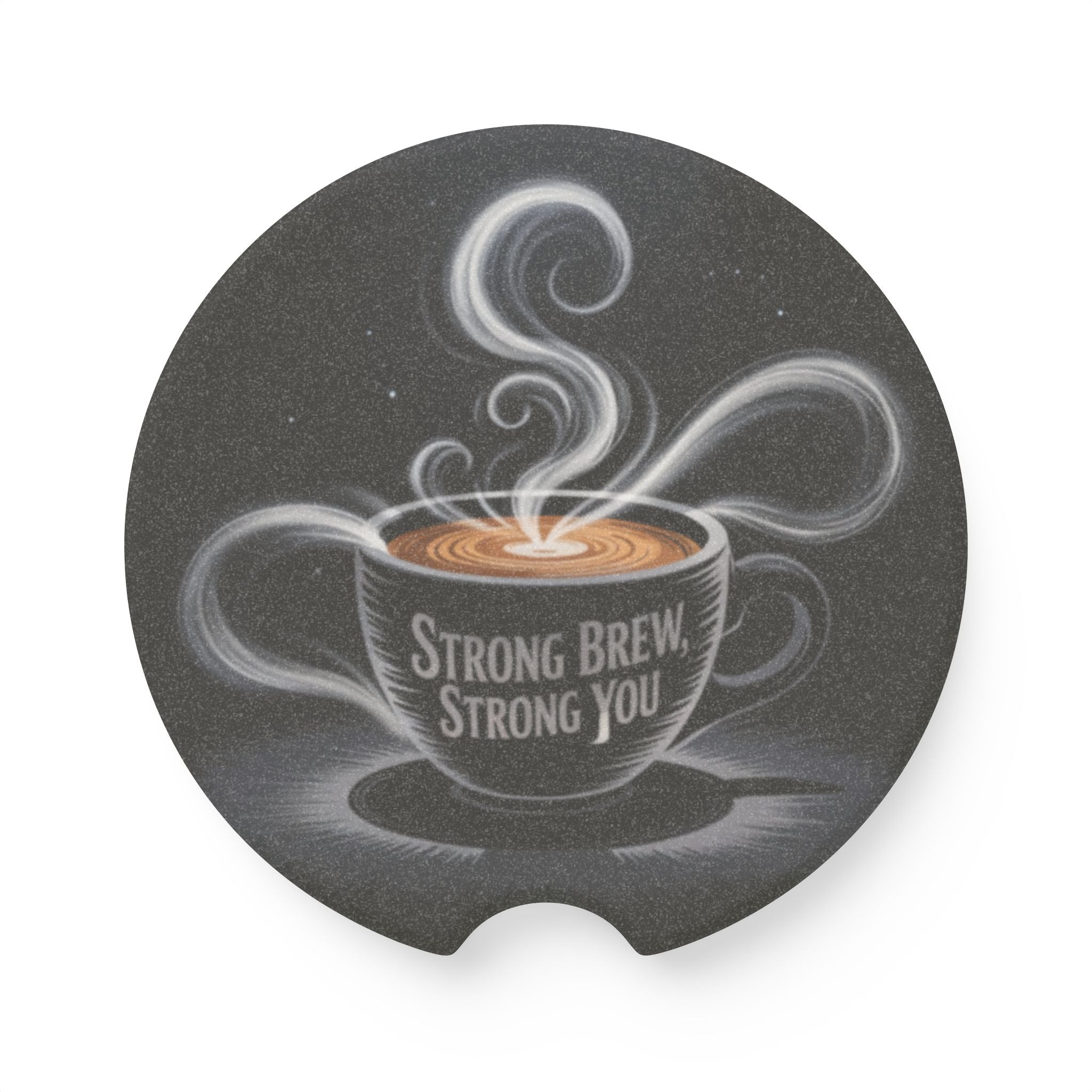 Car Coaster — "Strong Brew, Strong You" Coffee Car Coaster (Soapstone)