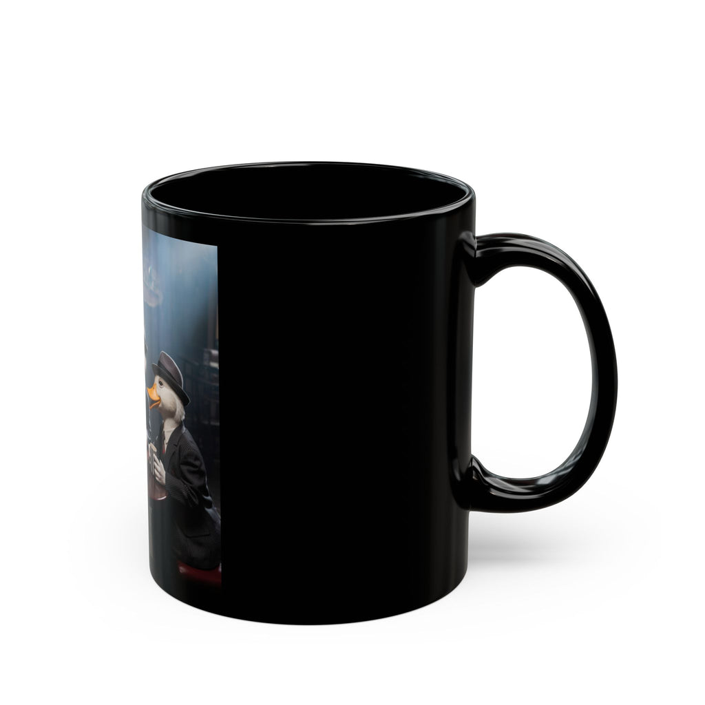 Noir Duck Mafia Ceramic Mug — 11oz/15oz Black Coffee Cup