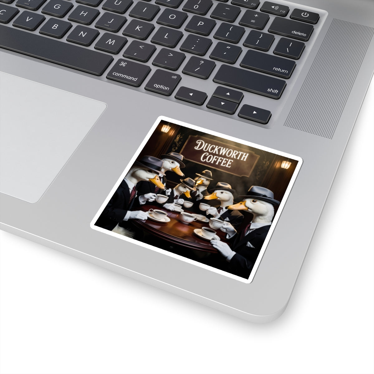 Duckworth Coffee Duck Mafia Sticker — Vintage Dapper Ducks Coffee Shop Kiss-Cut Sticker